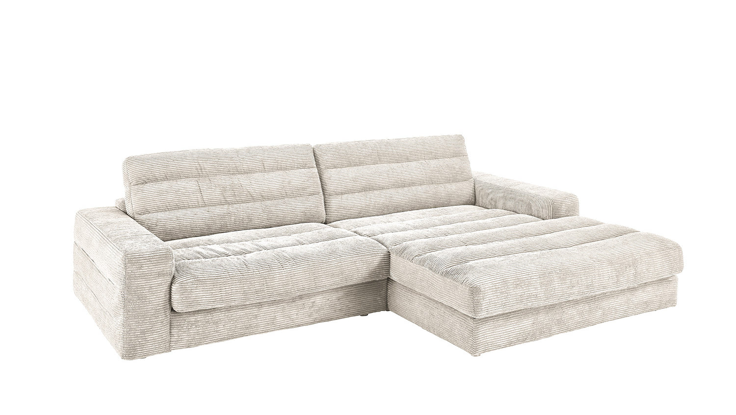 KAWOLA Sofa LANA Ecksofa Cord cremeweiß
