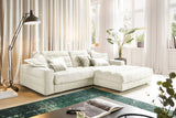 KAWOLA Sofa LANA Ecksofa Cord cremeweiß, Rechts