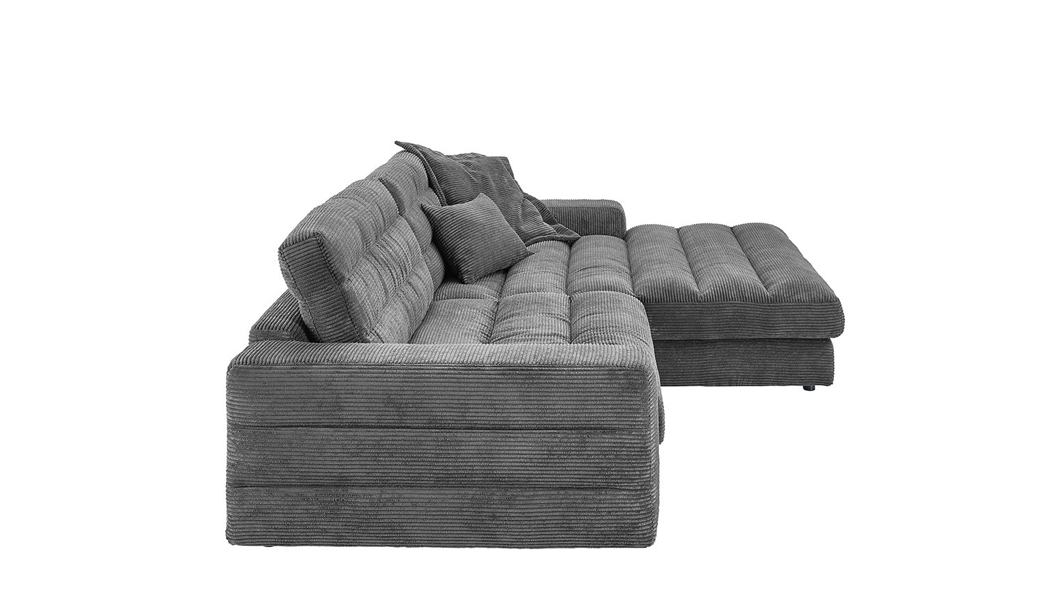 KAWOLA Sofa LANA Ecksofa Cord grau