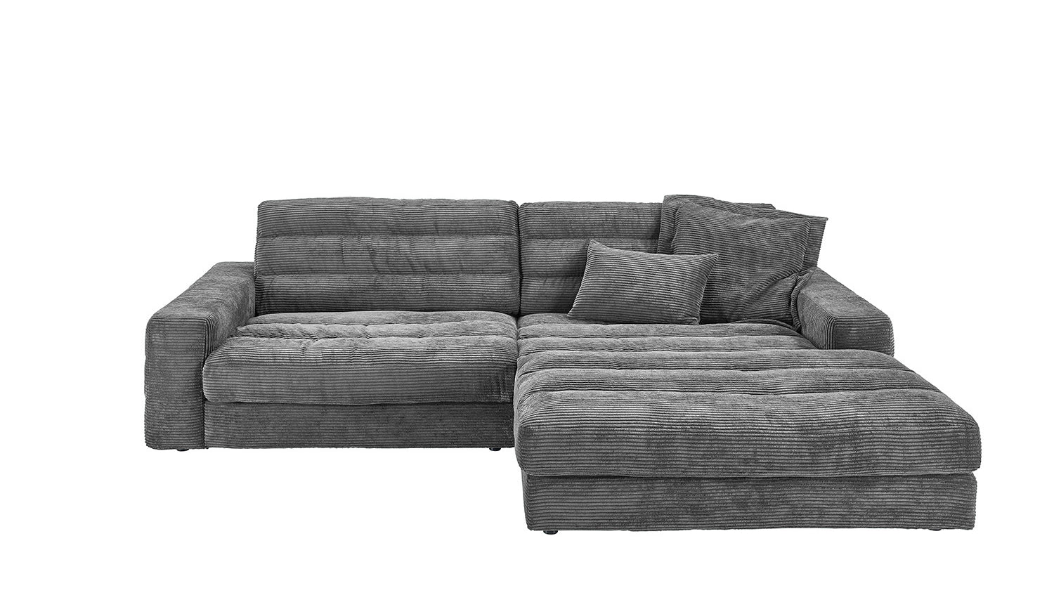 KAWOLA Sofa LANA Ecksofa Cord grau