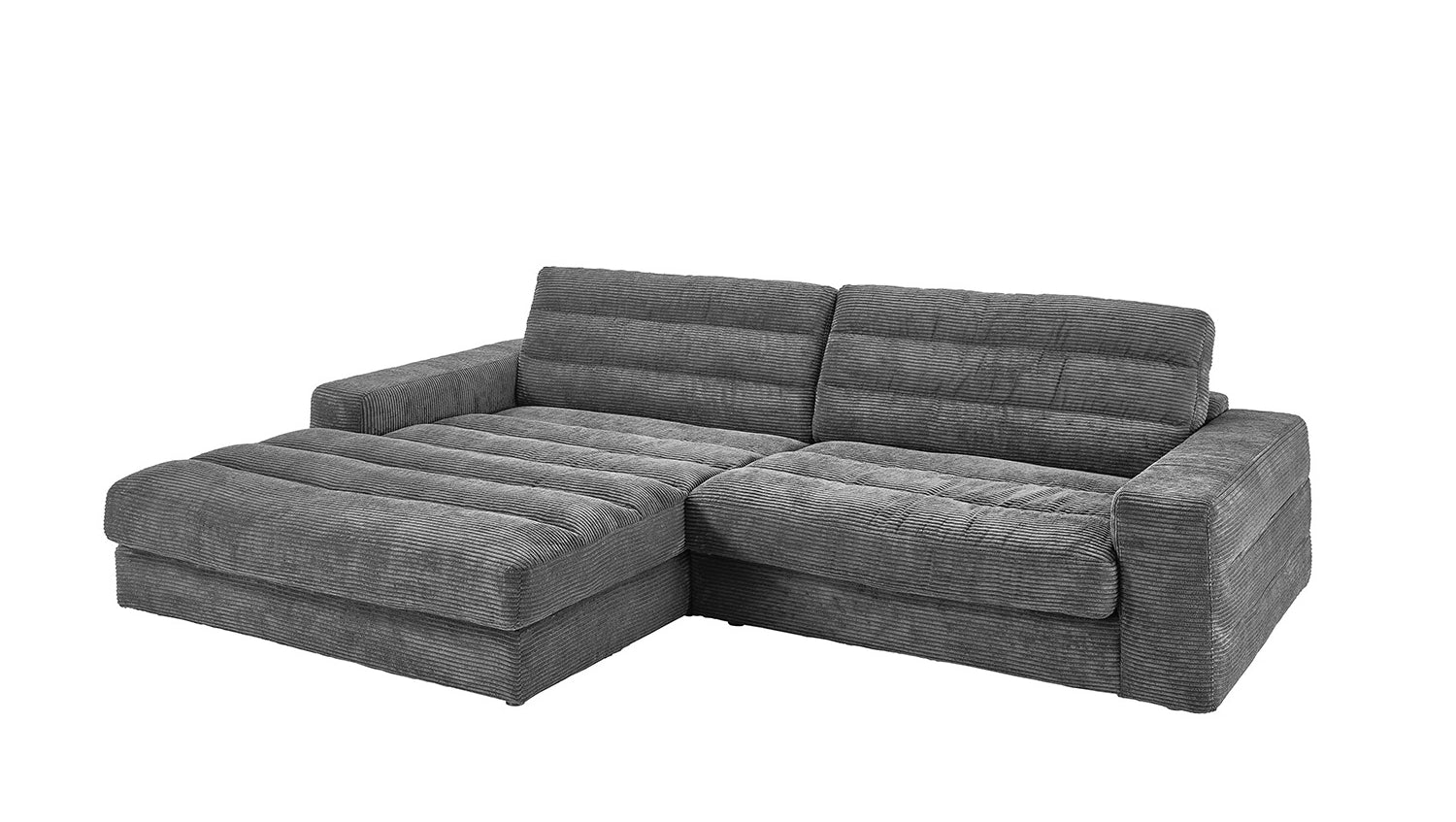KAWOLA Sofa LANA Ecksofa Cord grau