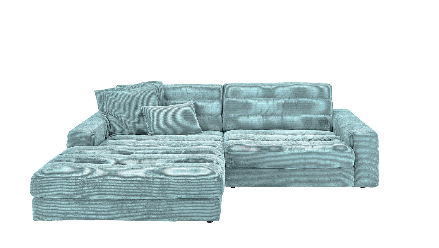 KAWOLA Sofa LANA Ecksofa Cord hellblau