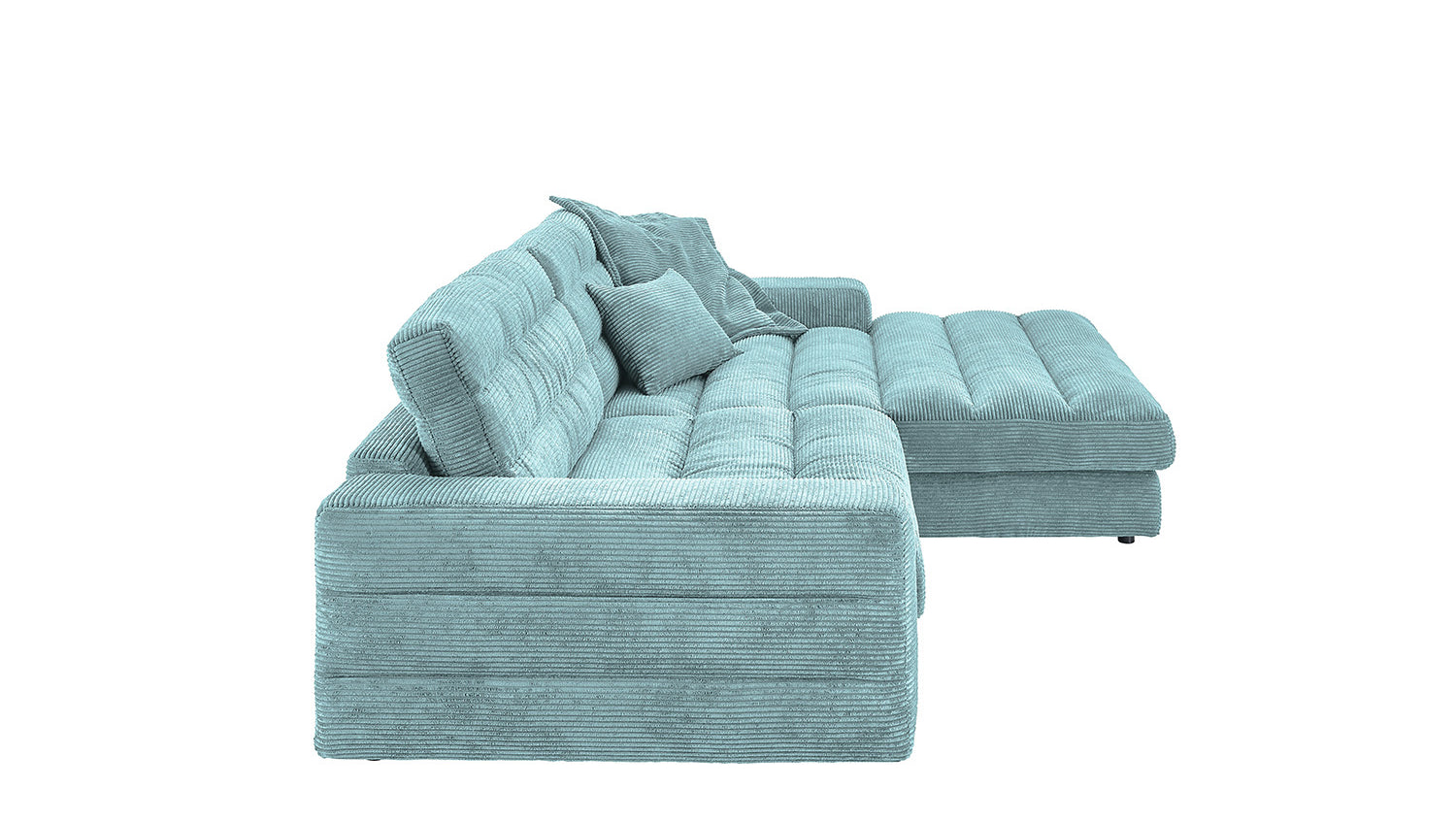 KAWOLA Sofa LANA Ecksofa Cord hellblau
