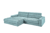 KAWOLA Sofa LANA Ecksofa Cord hellblau