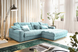 KAWOLA Sofa LANA Ecksofa Cord hellblau, Rechts