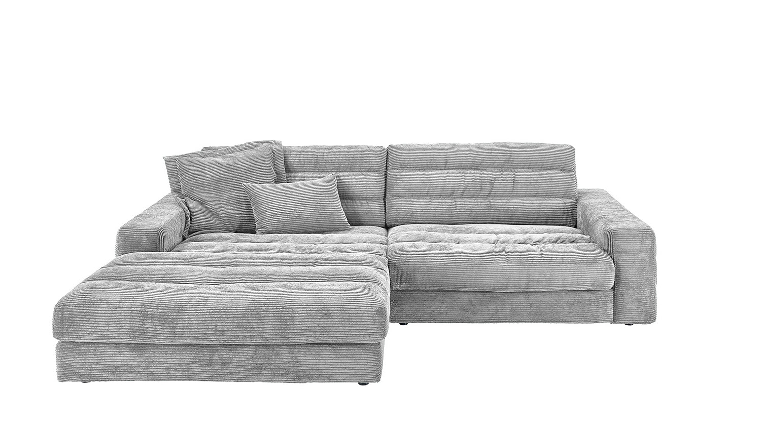 KAWOLA Sofa LANA Ecksofa Cord hellgrau