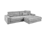 KAWOLA Sofa LANA Ecksofa Cord hellgrau