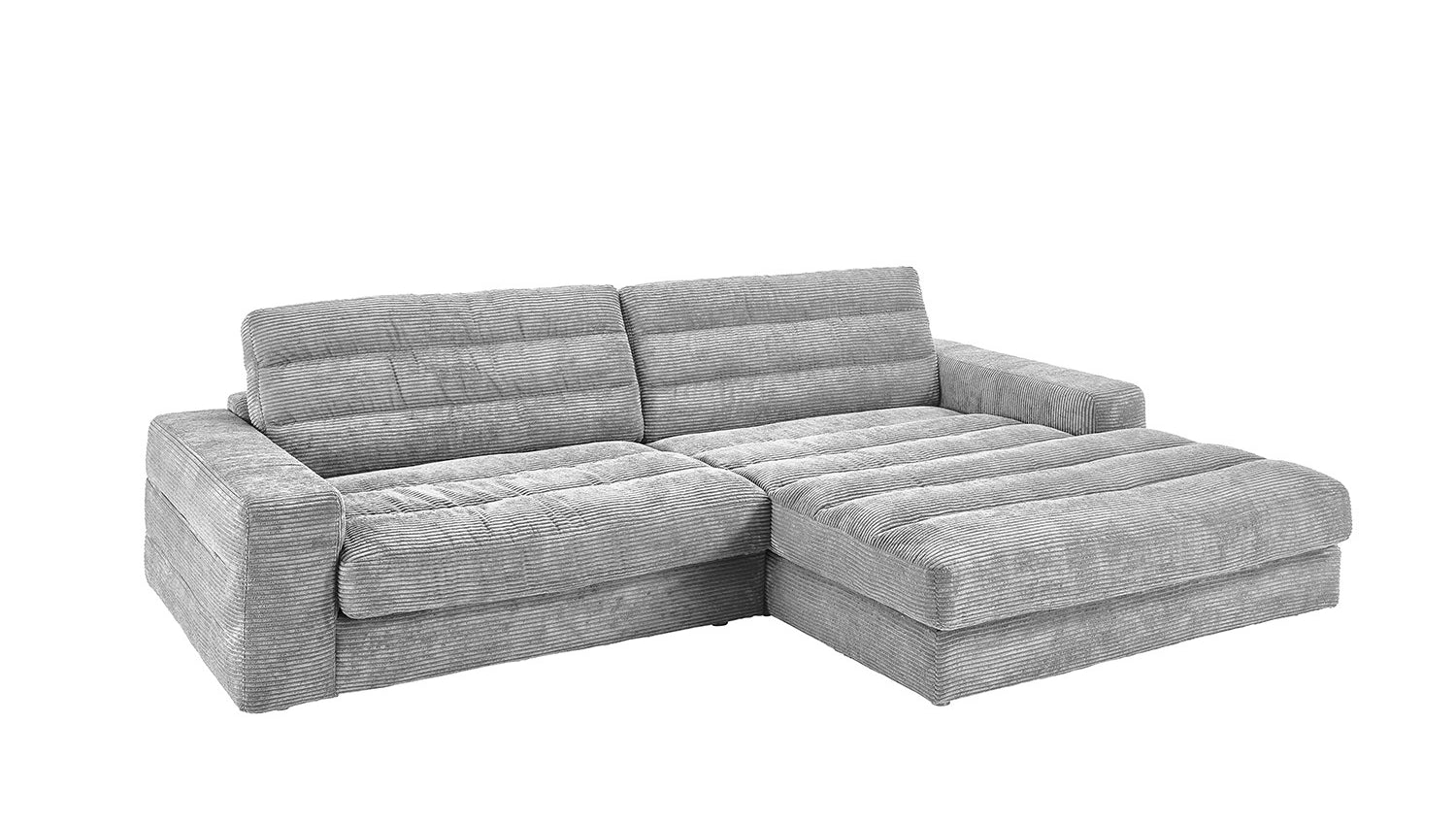 KAWOLA Sofa LANA Ecksofa Cord hellgrau