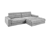 KAWOLA Sofa LANA Ecksofa Cord hellgrau