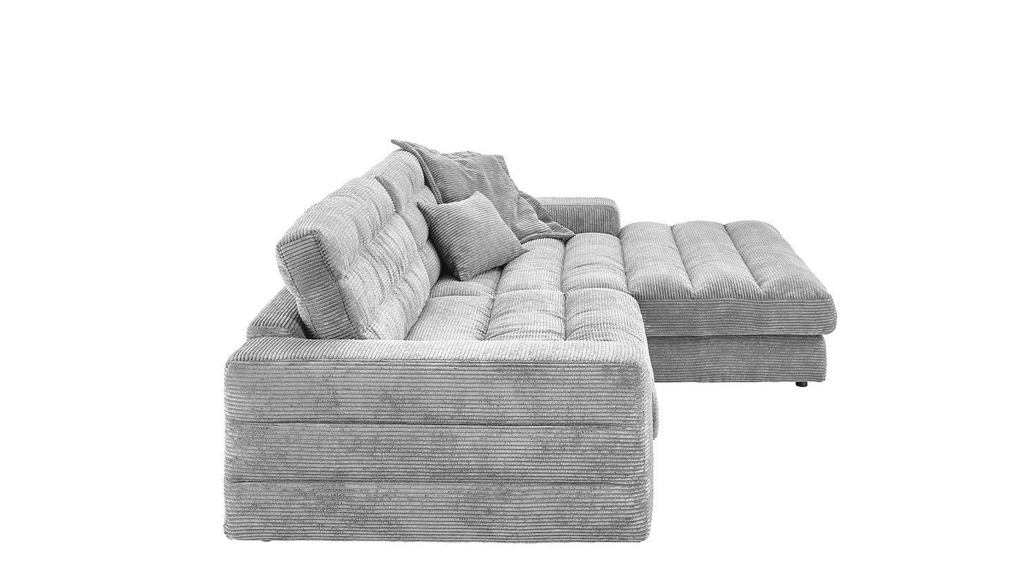 KAWOLA Sofa LANA Ecksofa Cord hellgrau