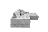 KAWOLA Sofa LANA Ecksofa Cord hellgrau