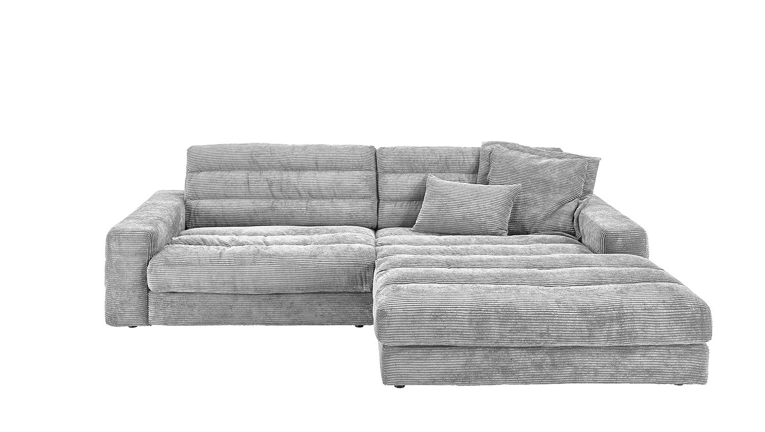 KAWOLA Sofa LANA Ecksofa Cord hellgrau