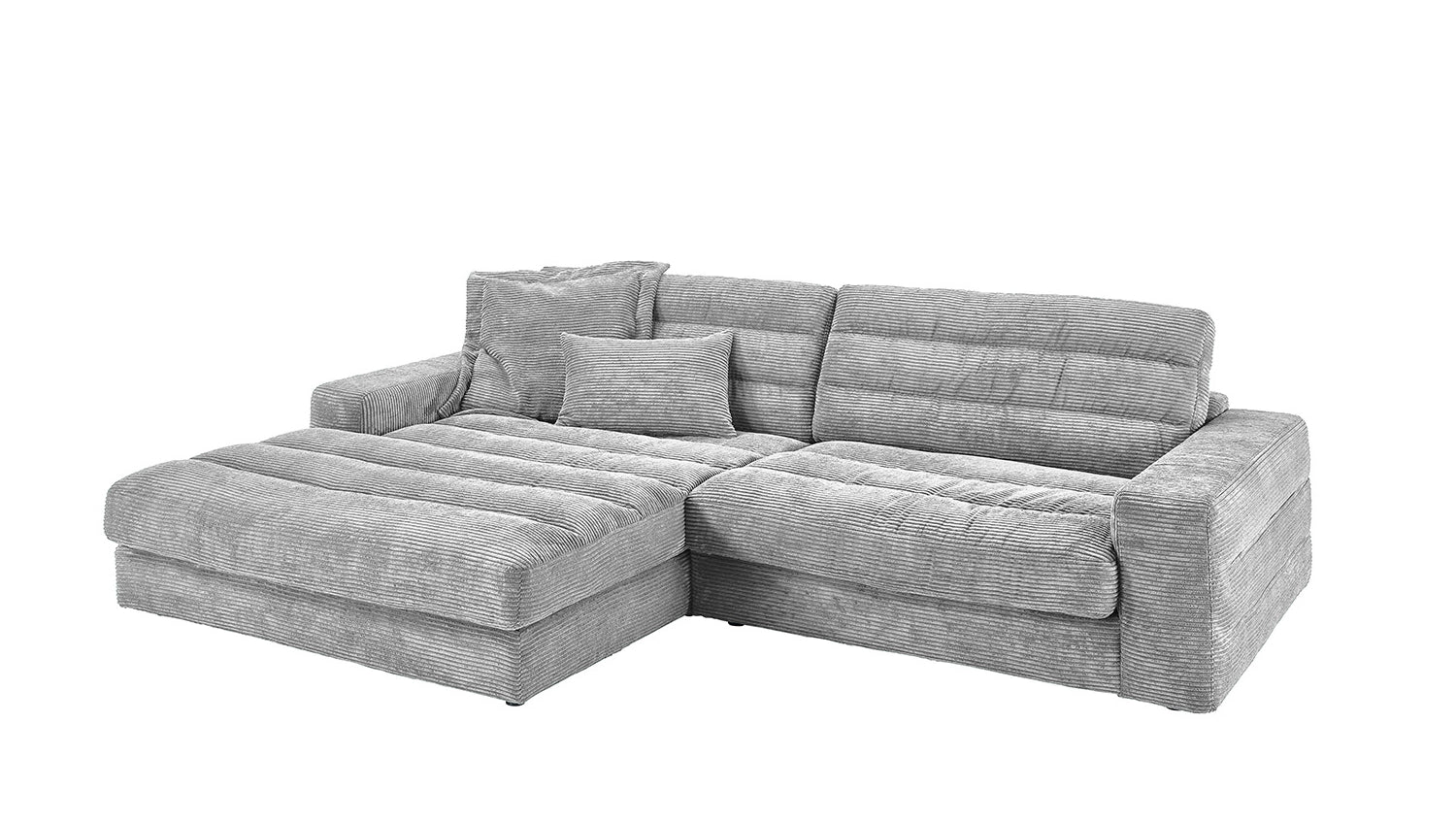KAWOLA Sofa LANA Ecksofa Cord hellgrau