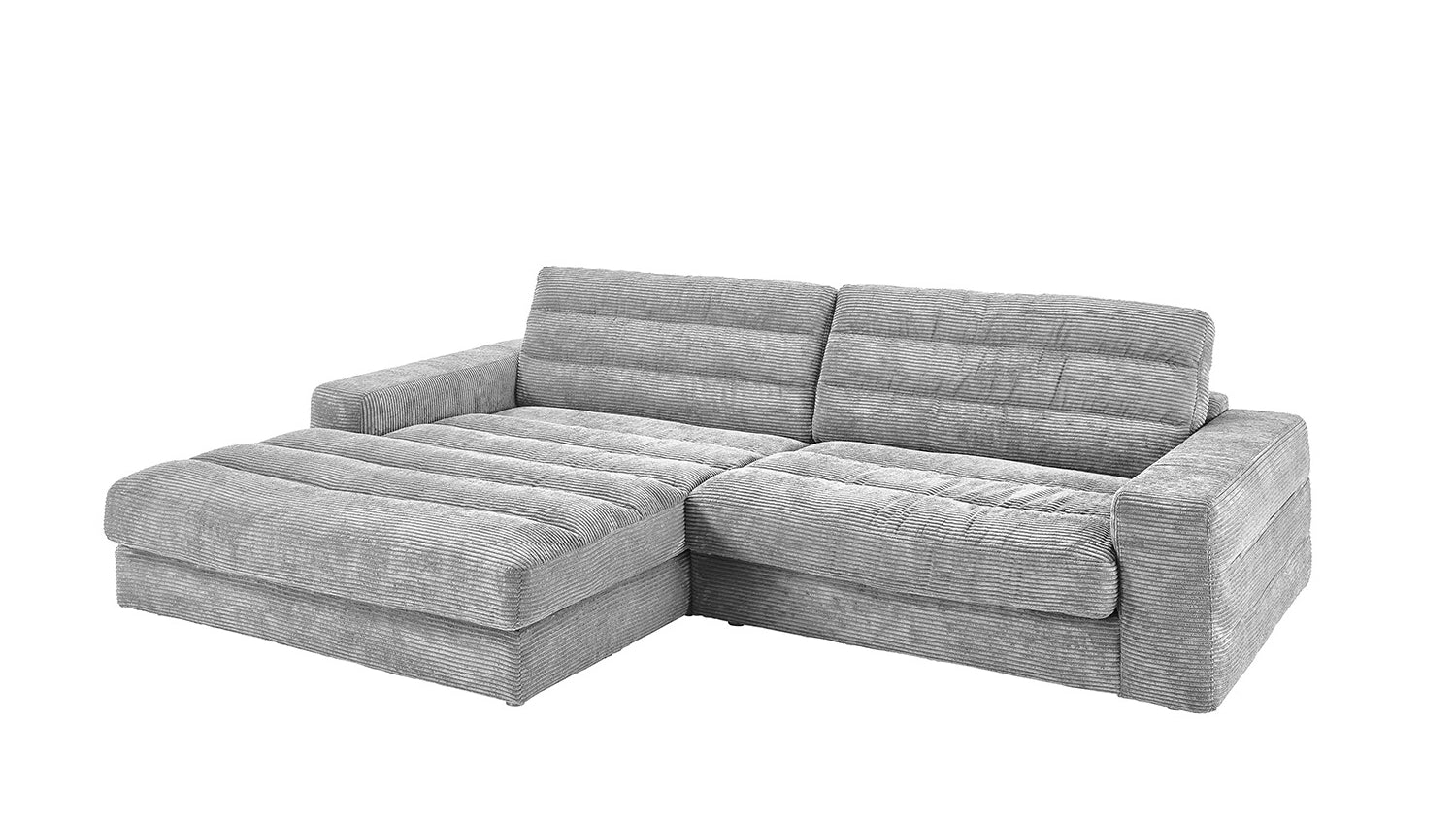 KAWOLA Sofa LANA Ecksofa Cord hellgrau
