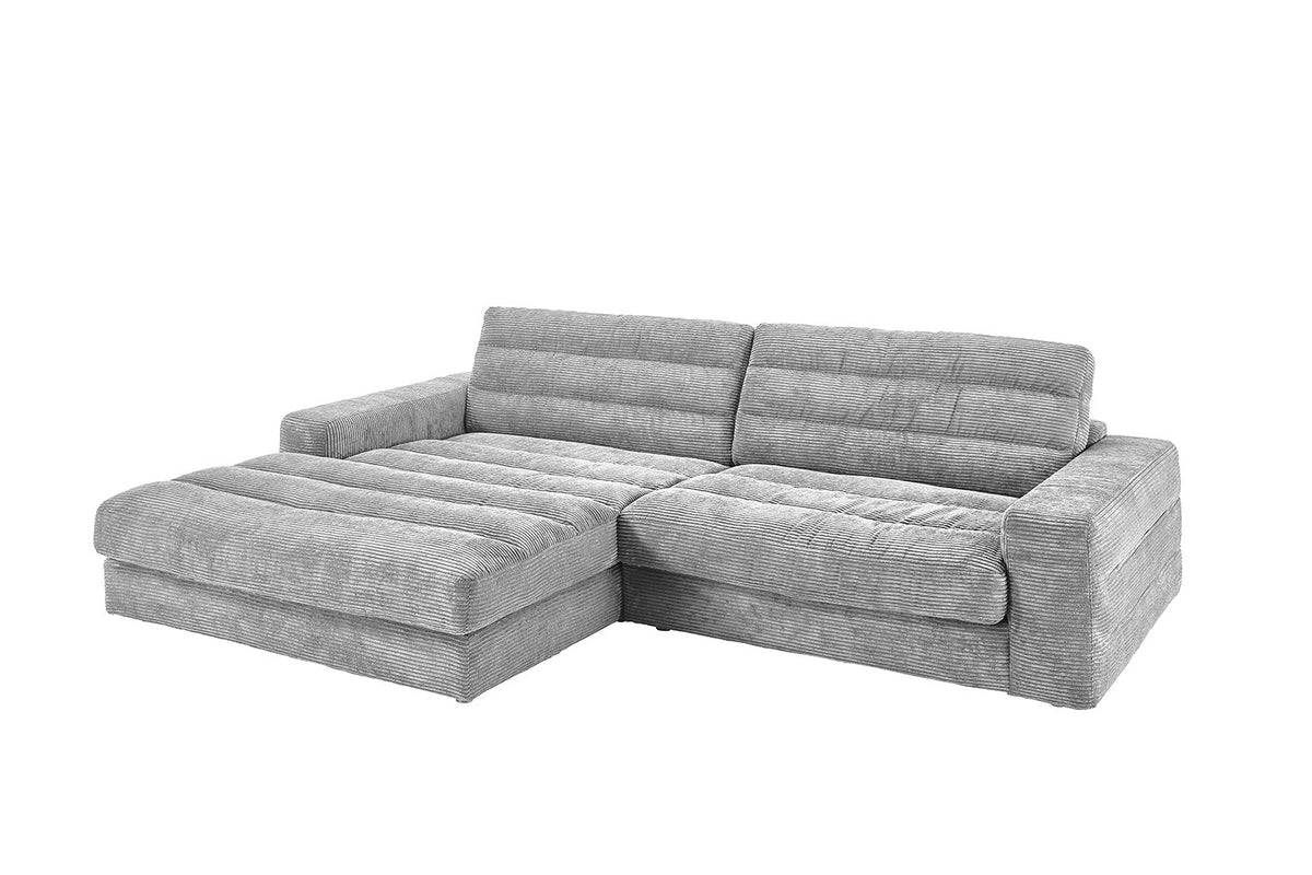 KAWOLA Sofa LANA Ecksofa Cord hellgrau