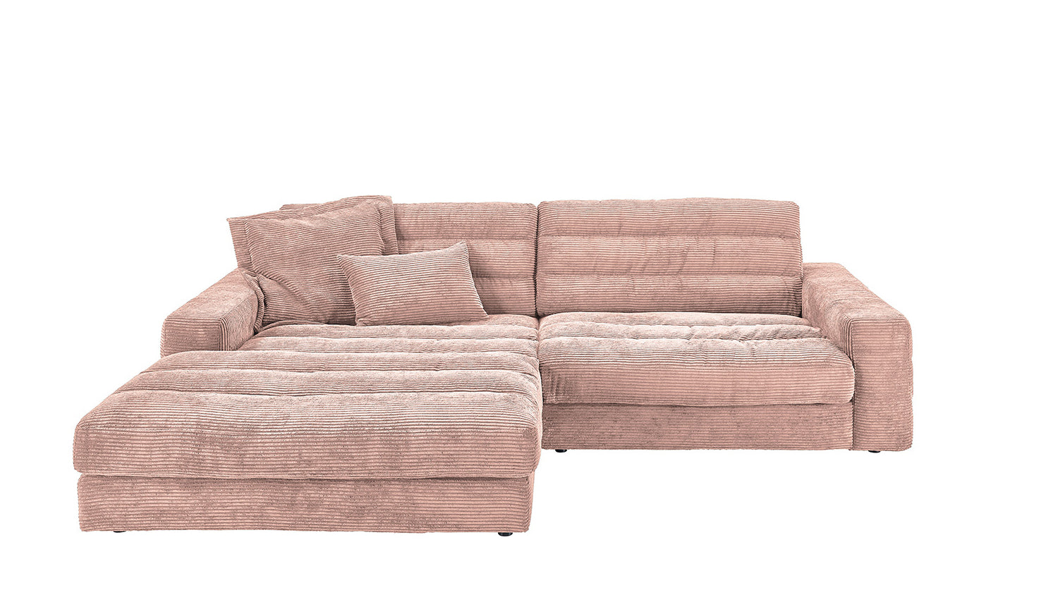 KAWOLA Sofa LANA Ecksofa Cord rosa