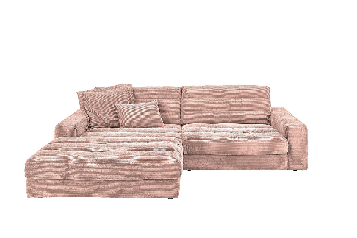 KAWOLA Sofa LANA Ecksofa Cord rosa