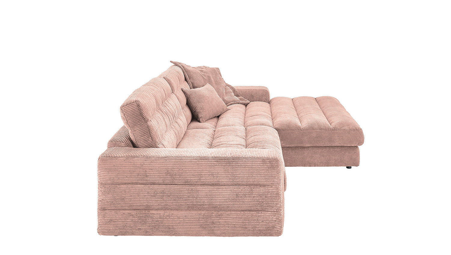 KAWOLA Sofa LANA Ecksofa Cord rosa