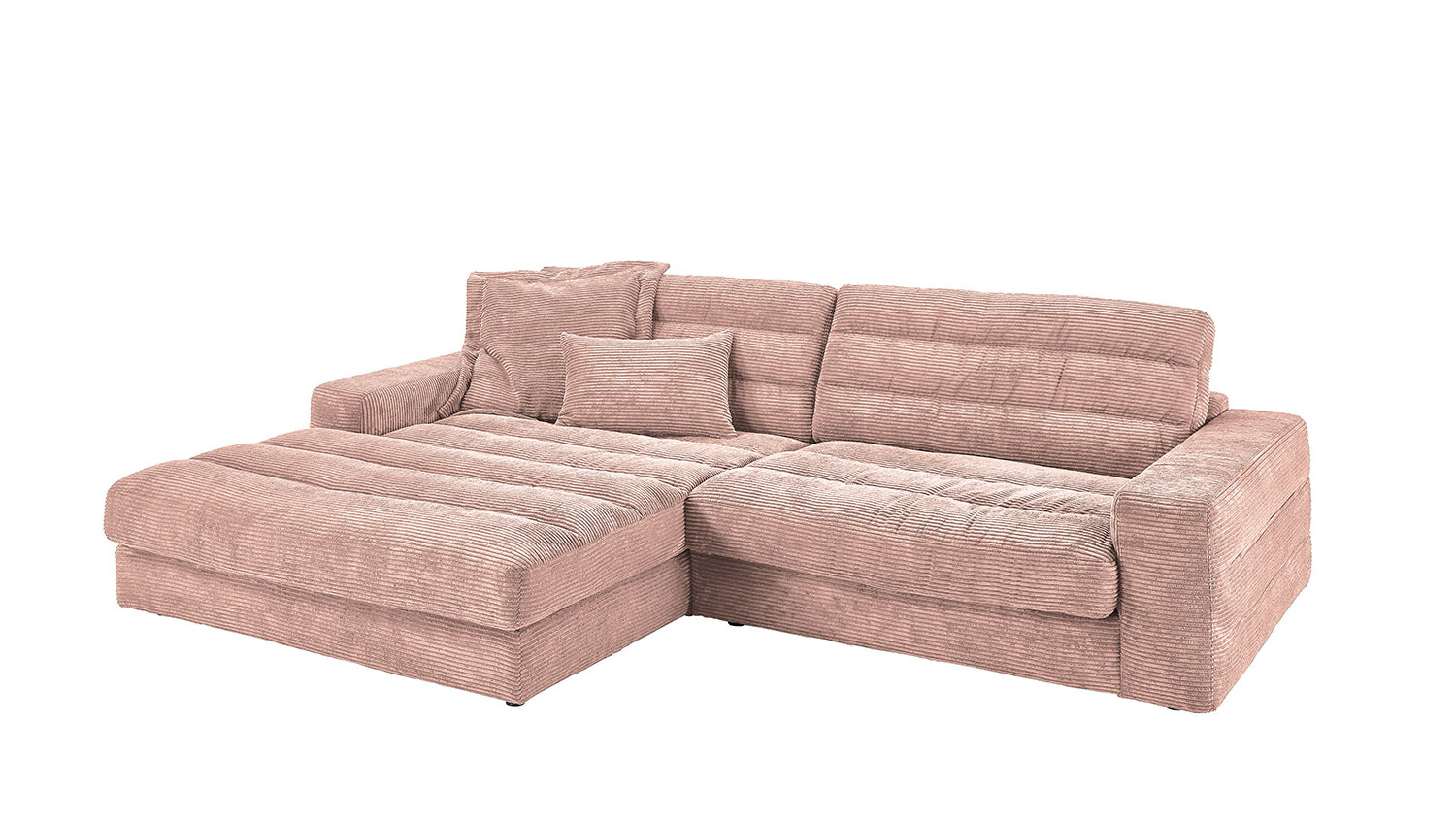 KAWOLA Sofa LANA Ecksofa Cord rosa