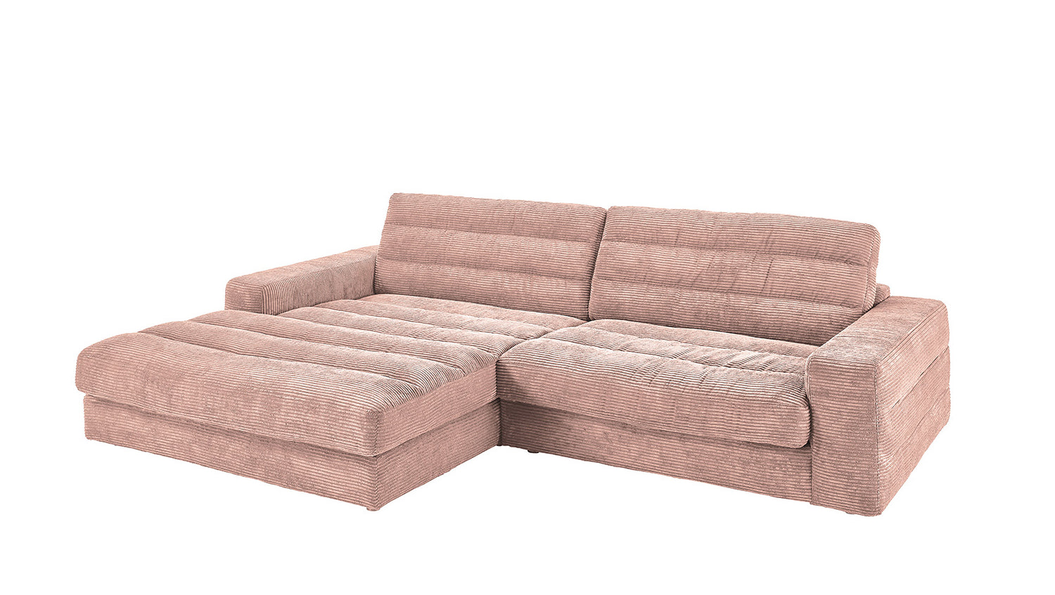 KAWOLA Sofa LANA Ecksofa Cord rosa