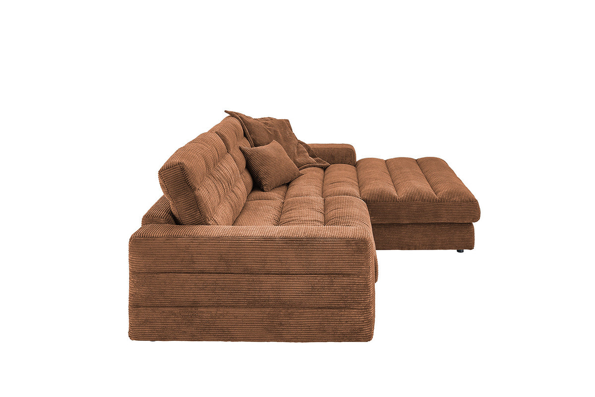 KAWOLA Sofa LANA Ecksofa Cord rost