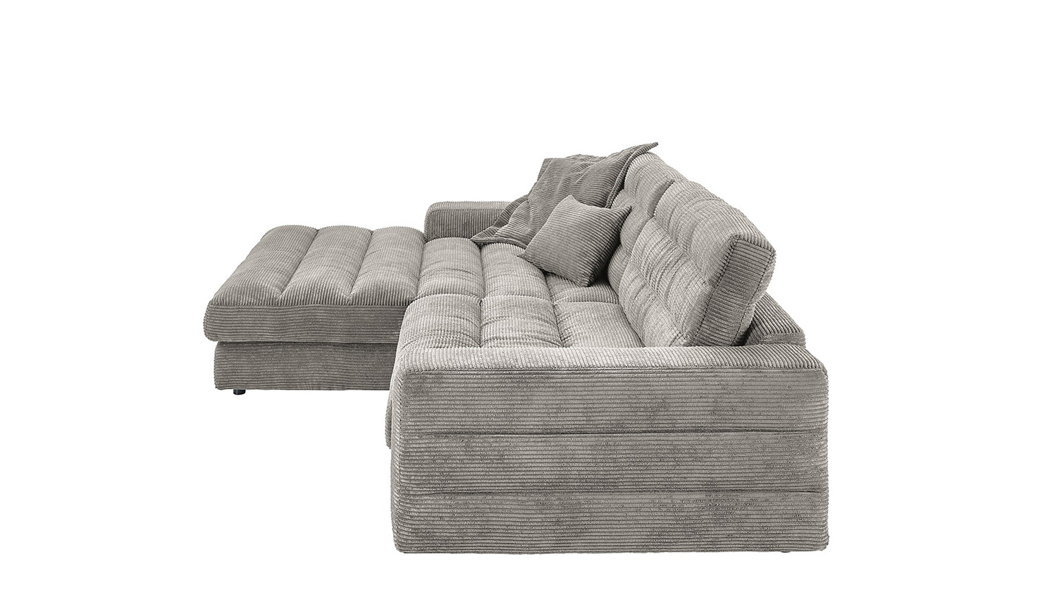 KAWOLA Sofa LANA Ecksofa Cord steingrau
