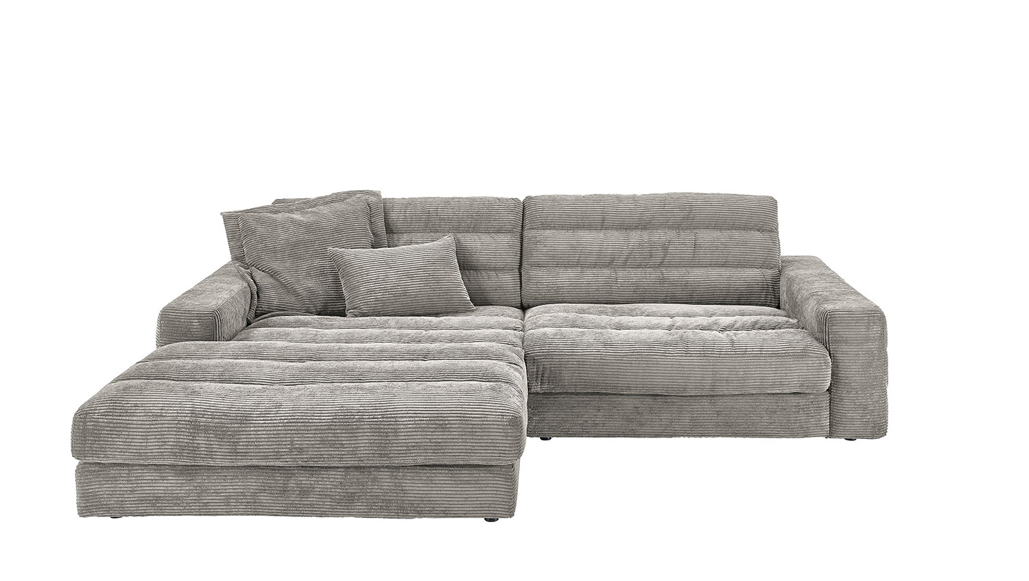 KAWOLA Sofa LANA Ecksofa Cord steingrau