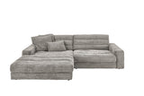 KAWOLA Sofa LANA Ecksofa Cord steingrau