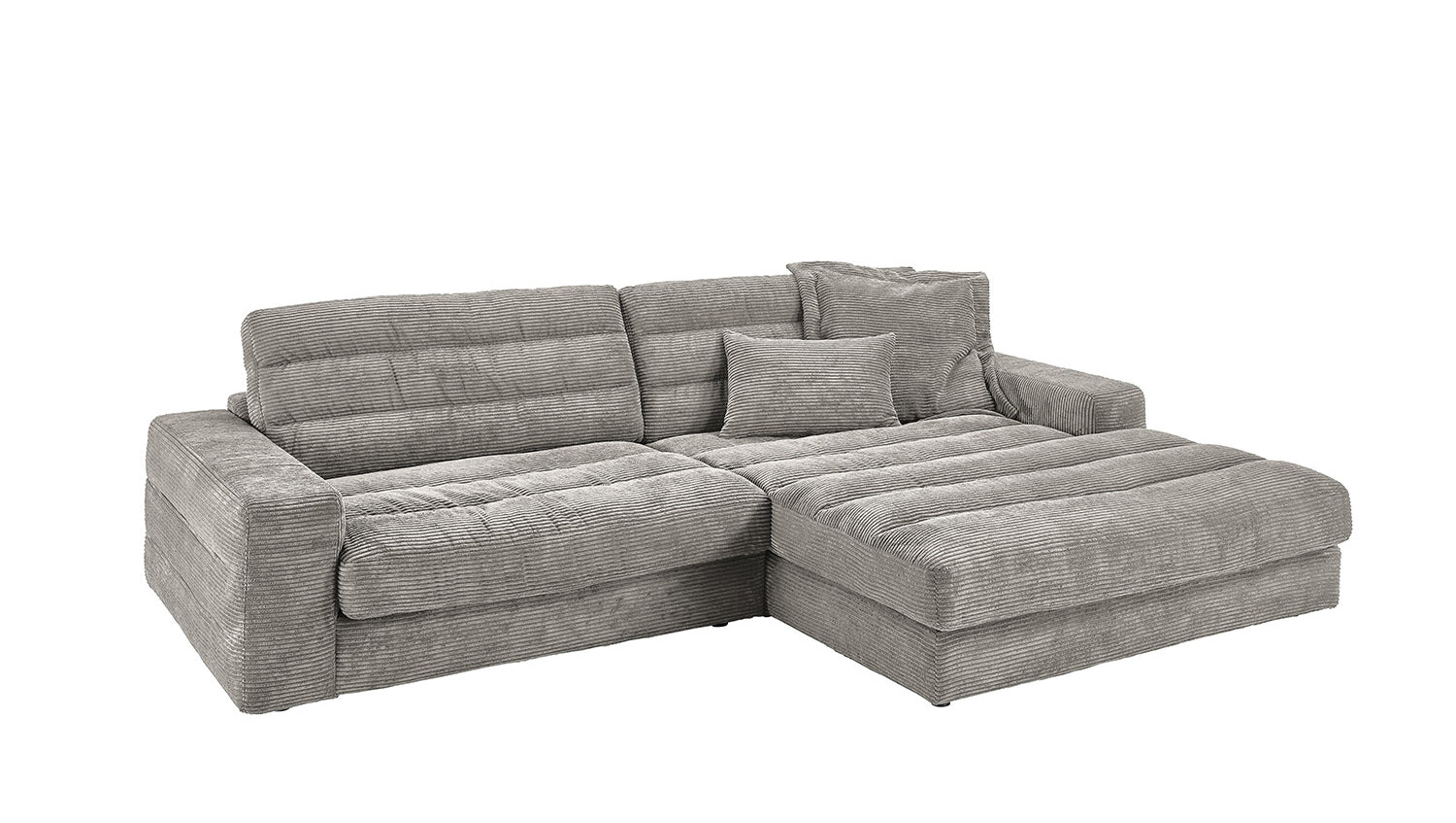 KAWOLA Sofa LANA Ecksofa Cord steingrau
