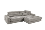 KAWOLA Sofa LANA Ecksofa Cord steingrau