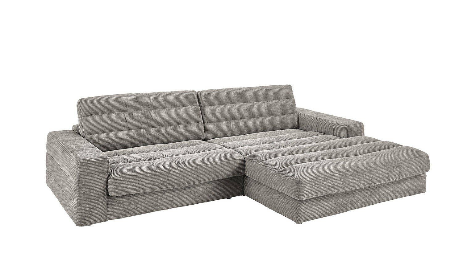 KAWOLA Sofa LANA Ecksofa Cord steingrau