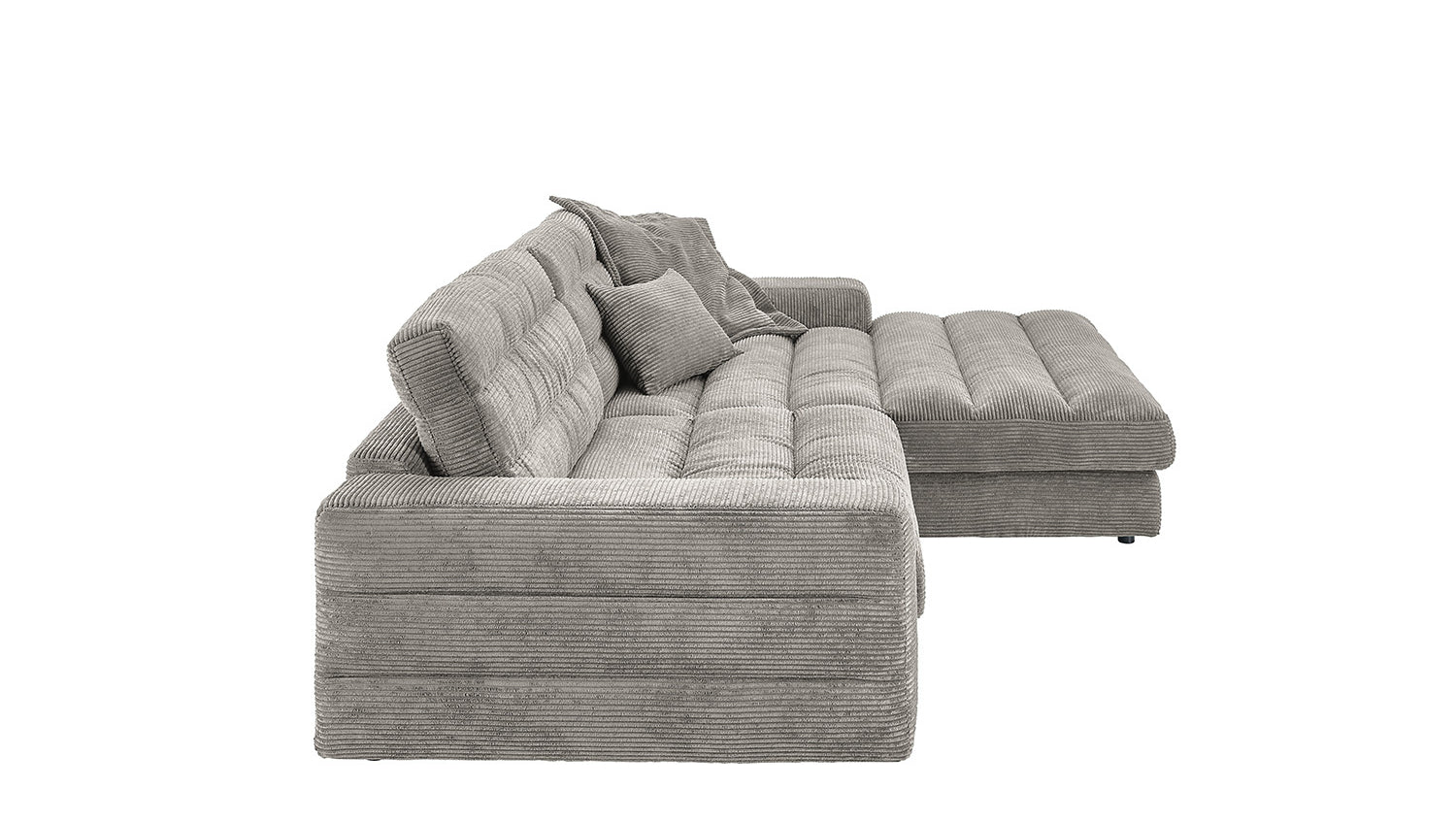 KAWOLA Sofa LANA Ecksofa Cord steingrau