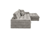 KAWOLA Sofa LANA Ecksofa Cord steingrau