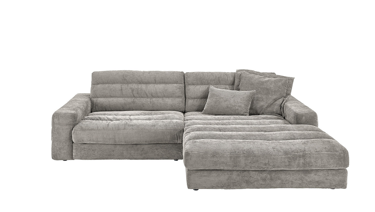 KAWOLA Sofa LANA Ecksofa Cord steingrau