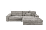 KAWOLA Sofa LANA Ecksofa Cord steingrau