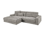 KAWOLA Sofa LANA Ecksofa Cord steingrau