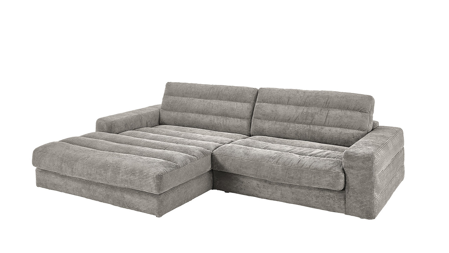 KAWOLA Sofa LANA Ecksofa Cord steingrau