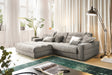 KAWOLA Sofa LANA Ecksofa Cord steingrau, Links