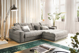 KAWOLA Sofa LANA Ecksofa Cord steingrau, Rechts