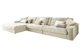 KAWOLA Sofa LANA XL Ecksofa Cord cremeweiß