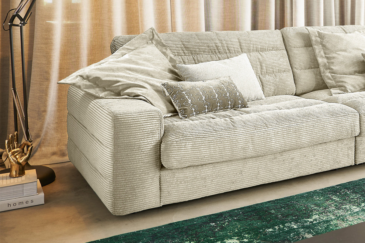 KAWOLA Sofa LANA XL Ecksofa Cord cremeweiß