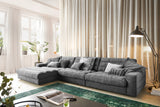 KAWOLA Sofa LANA XL Ecksofa Cord grau, Links