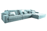 KAWOLA Sofa LANA XL Ecksofa Cord hellblau