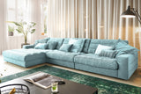 KAWOLA Sofa LANA XL Ecksofa Cord hellblau