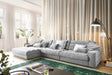 KAWOLA Sofa LANA XL Ecksofa Cord hellgrau, Links