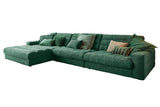 KAWOLA Sofa LANA XL Ecksofa Cord smaragd