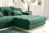 KAWOLA Sofa LANA XL Ecksofa Cord smaragd