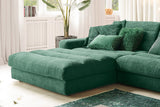 KAWOLA Sofa LANA XL Ecksofa Cord smaragd