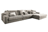 KAWOLA Sofa LANA XL Ecksofa Cord steingrau