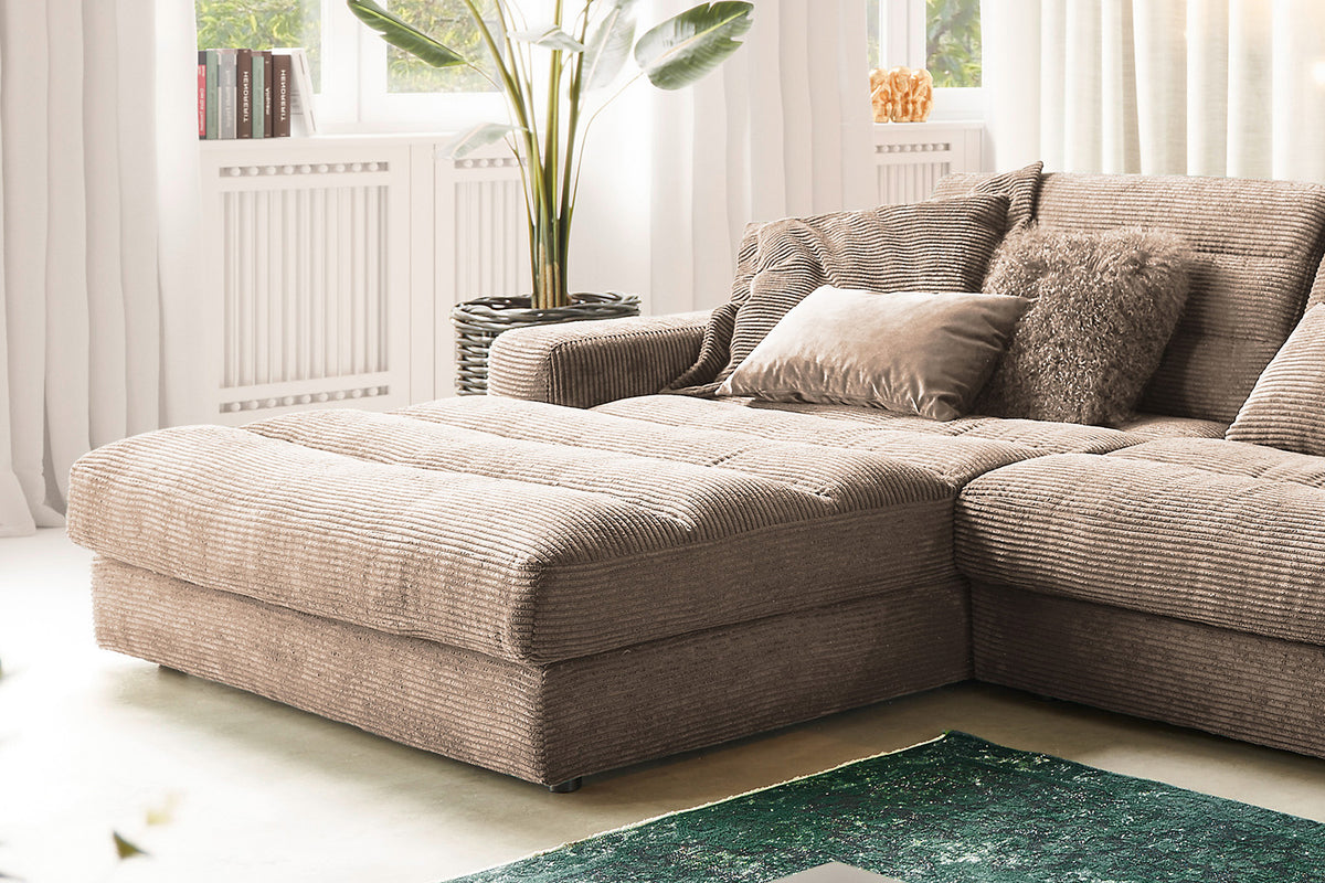 KAWOLA Sofa LANA XL Ecksofa Cord taupe